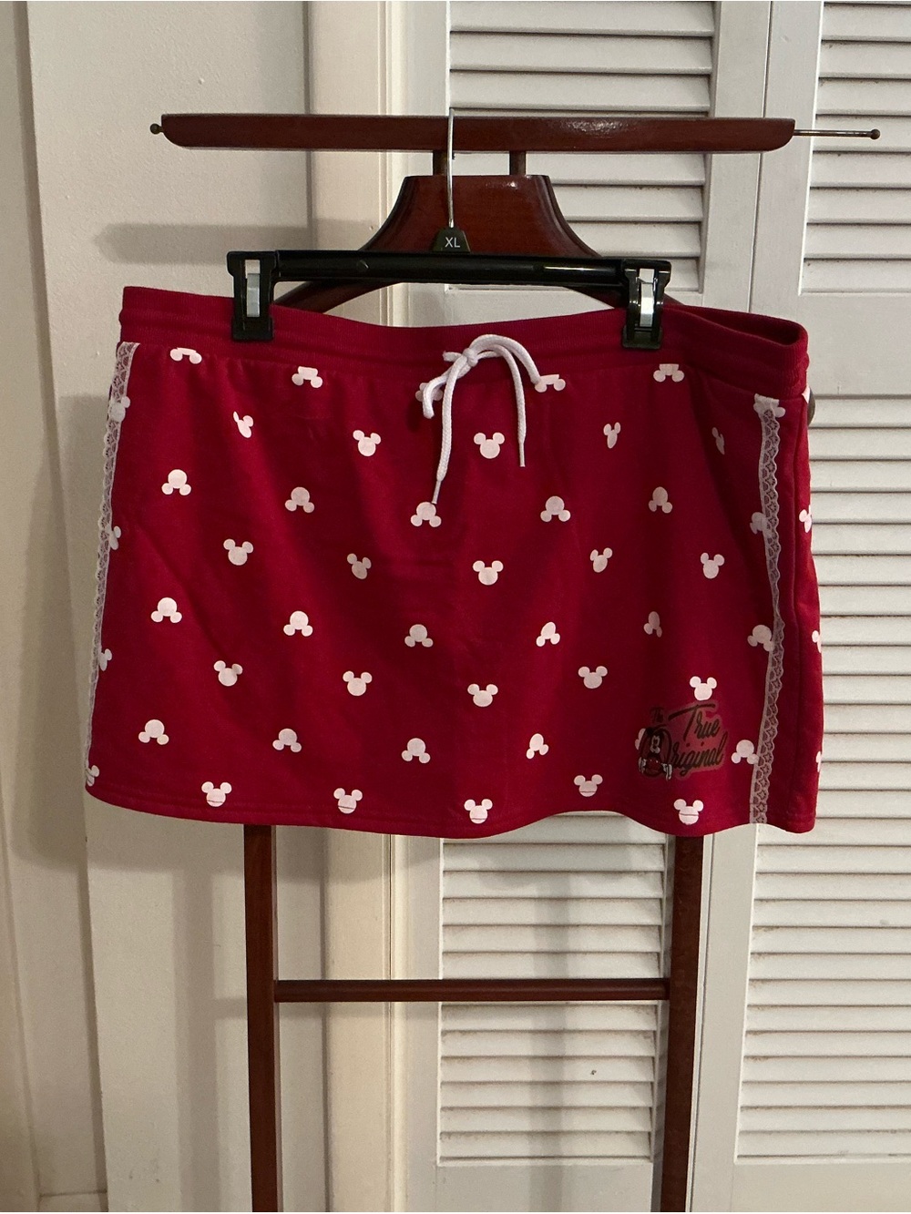 Disney Red Mickey Head Swim Skirt with White Drawstring